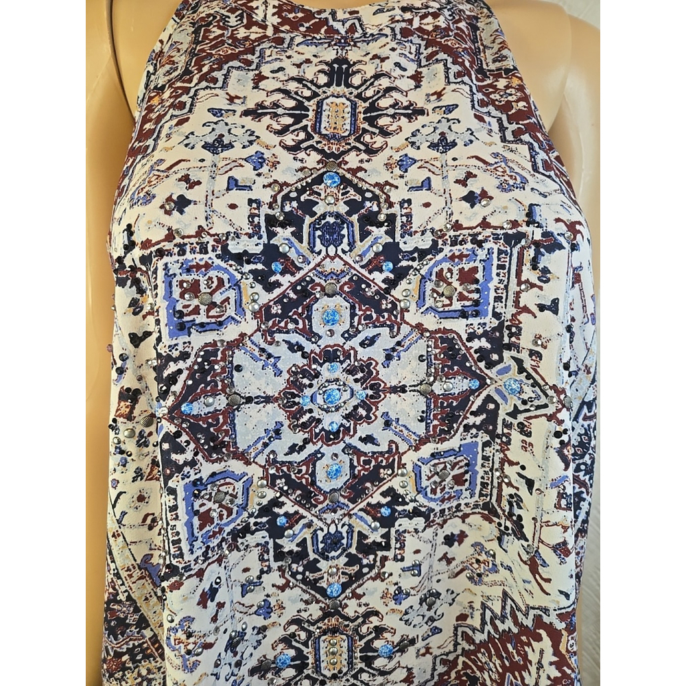 Miss Me Small Embellished Boho Festival Sleeveless Keyhole Blouse Top - Picture 5 of 10